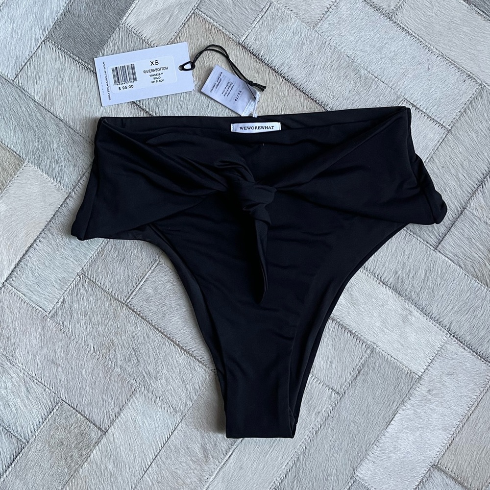 WeWoreWhat Riviera Bikini Bottom Black Size XS (NWT)